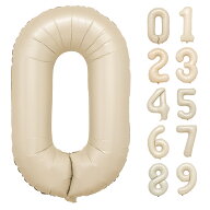 送料無料 大きい 数字 バルーン くすみ カラー アイボリー 誕生日 バースデー パーティー イベント 飾り…