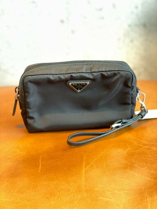 楽天市場】【中古】PRADA プラダ ポーチ ナイロン ブラック クラッチ 