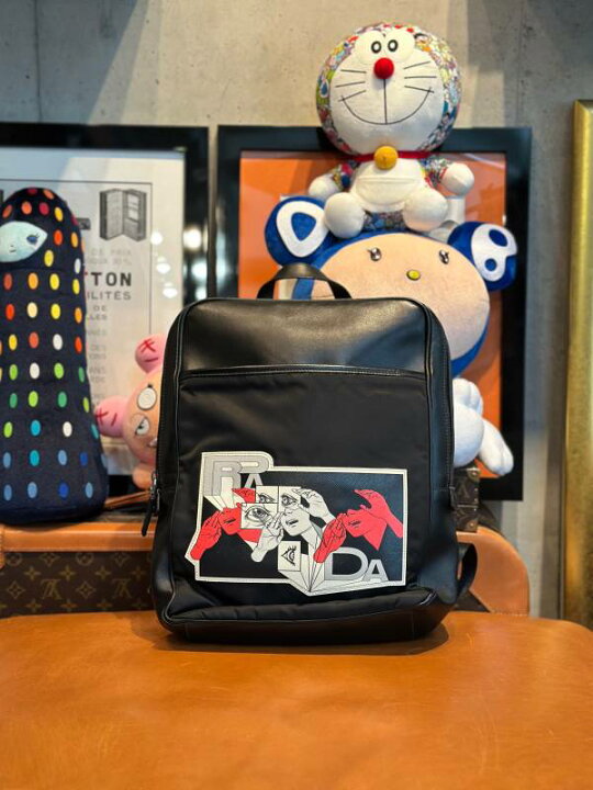 楽天市場】中古】PRADA プラダ コミックプリント レザー ブラック 