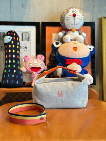 【中古】HERMES エルメス ポーチ ロカバール グリス ウール ショルダーバッグ 【LVU2025010222】
