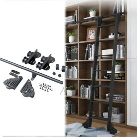 モバイルラダートラック、格納式スライディングラダーシステムレールローラーハンガートラックキット、100-500Cm、ラウンドチュ