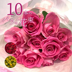 バラ10本の花束 色が選べる ピンク レッド イエロー 薔薇 季節の花束 送料無料 送料込み 土日も出荷 プレゼント 生花 お祝い 記念日 フラワー ギフト プロポーズ 結婚祝い 誕生日 入学 母の日 父の日 退職 還暦 賀寿祝い 長寿 妻 奥さん 嫁 母 ママ