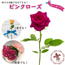 ピンクバラ 1本よりご注文可 銀座の桃色バラ 花束 ピンクローズ 生花 薔薇 ばら 父の日 2024 プレゼント ギフト 送料別 8本以上で送料無料 土日も出荷 生花 お祝 記念日 プロポーズ 結婚祝い 誕生日 結婚 退職 長寿 金婚式