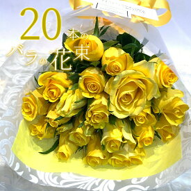 黄色バラ20本の花束 銀座のバラ バレンタイン ホワイトデー 0のつく日 送料無料 プレゼント お祝い 記念日 ギフト 税込 還暦 プロポーズ 誕生日 退職 花 2026 生花 バラ 花束 20歳 成人 ハタチ 20周年 黄バラ 黄色いバラ クール便選択可能