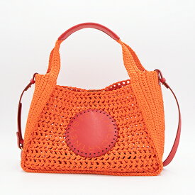 ステラマッカートニー STELLA McCARTNEY トートバッグ(2WAY仕様) ブライトオレンジ STELLA LOGO RAFFIA CROSSBODY BAG ステラロゴラフィアクロスボディバッグ 513860 W70018 7501 BRIGHT ORANGE [2022SS]