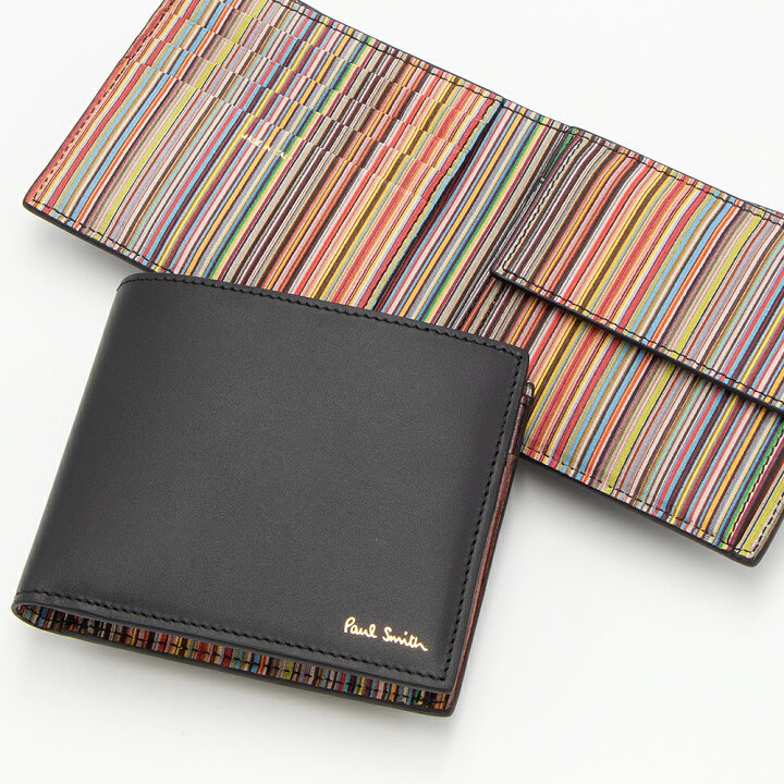 楽天市場 22年秋冬新作 ポールスミス Paul Smith 2つ折り財布 小銭入れ付き ブラック マルチストライプ M1a 43 Bmulti 79 Black 22aw Grande Tokyo