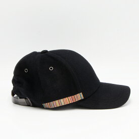 【ハッピープライス】ポールスミス PAUL SMITH カシミヤ混ベースボールキャップ ブラック M1A 987DT M446 79 BLACK [2023AW]