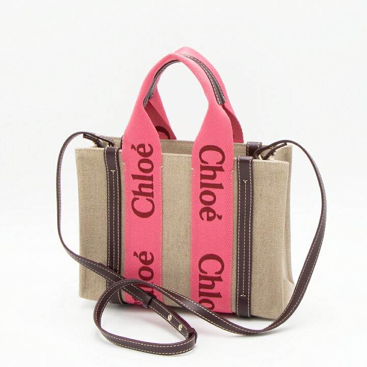 楽天市場】クロエ CHLOE スモールトートバッグ ピンク&レッド WOODY  