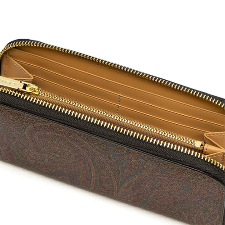 エトロ ETRO ラウンドファスナー長財布(小銭入れ付き) ブラウン 