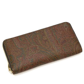 【ハッピープライス】エトロ ETRO ラウンドファスナー長財布(小銭入れ付き) ブラウン/ペイズリー PAISLEY WALLET 0F448 8007 0600 BROWN [2021SS]*