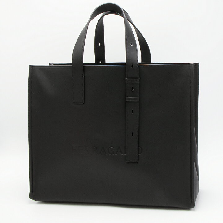 楽天市場】フェラガモ FERRAGAMO メンズレザートートバッグ ブラック 
