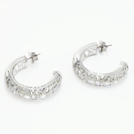 【ハッピープライス】マークジェイコブス MARC JACOBS ピアス クリア/シルバー THE MONOGRAM HOOPS ザ モノグラム フープ J207M01PF22 979 [2023SS]