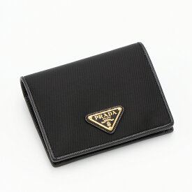 【12/13-12/14 週末はP10倍】プラダ PRADA 2つ折り財布(小銭入れ付き) ブラック 1MV204 2DMI F0002 TESSUTO NERO [2024AW]