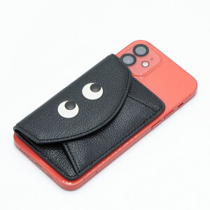 �A�j���n�C���h�}�[�` ANYA HINDMARCH �J�[�h�P�[�X �u���b�N EYES ENVELOPE CARD CASE MagSafe�Ή� �A�C�Y �G���x���[�v �J�[�h�P�[�X 5050925199452 BLACK [2026AW]