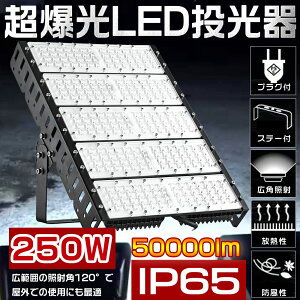 �����P�x50000lm! LED������ 250W ���ⓔ2500W���� �d���F �����F �����F ������ LED ���O �h�� IP65 �L�p120�x AC�R�[�h�t�� ���[�N���C�g LED��Ɠ� �n�C�p���[ LED�����@ ���ⓔ��� ���� ���O �Ŕ� ��