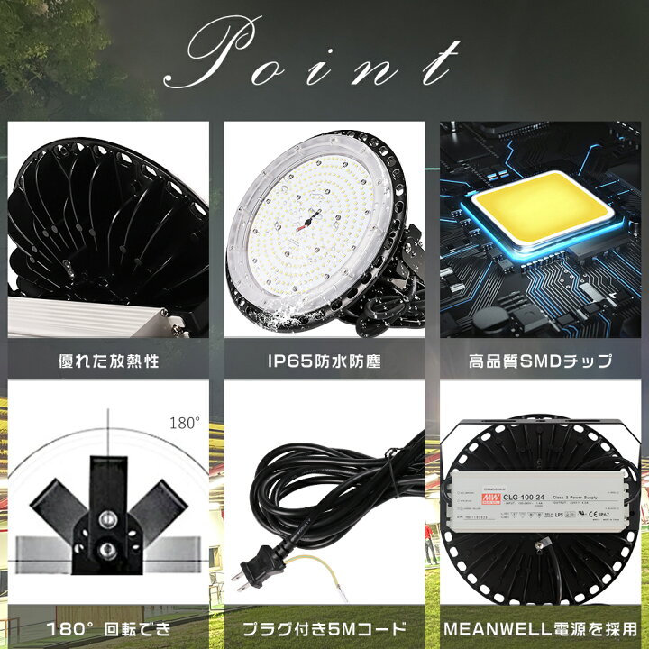楽天市場】高天井用LED照明 250W 昼白色5000K 50000lm LED高天井照明 