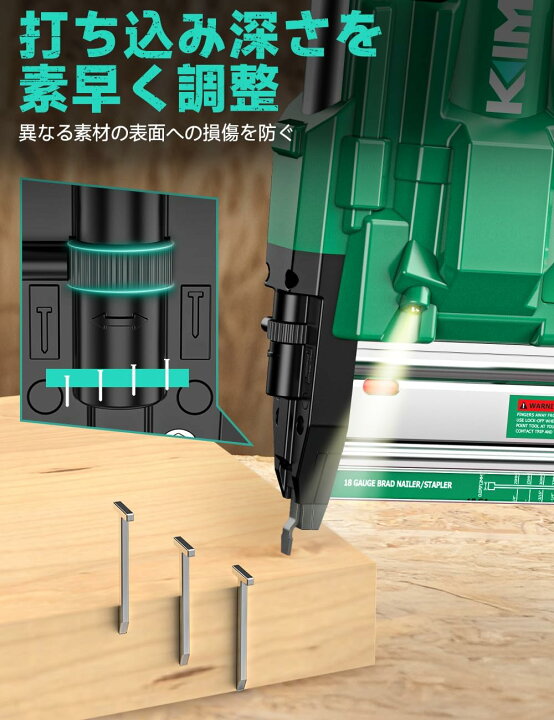 楽天市場】KIMO 電動タッカー 充電式タッカー 電動 強力 釘打ち機 ピン 
