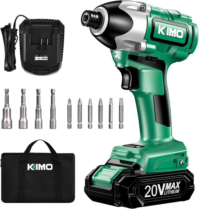 楽天市場】KIMO 20V 2.0Ah インパクトドライバー 【本体＋充電器＋2Ah 