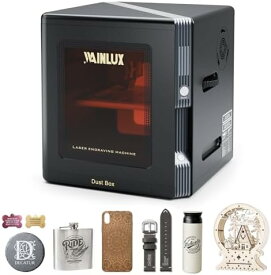 レーザー彫刻機,WAINLUX K8 10W ミニ密閉型ビジュアルレーザー刻印機、スマートカメラ付きスマートポジショニング、15000mm/min 木材と金属用のレーザー切断および彫刻機,レーザークラスI