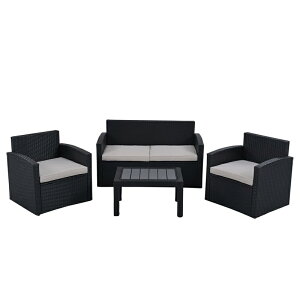 ラタン調ガーデンファニチャーセット ガーデンテーブルセット ガーデンチェアー 家具 樹脂 ホテル カフェ ベランダ テラス 屋外家具 高級 ソファ