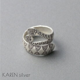【フリー17-19号】カレンシルバー リング 指輪 シルバーリング シルバー925 カレン族 ハンドメイド メンズ レディース ユニセックス おしゃれ 個性的 アジアン ジュエリー シンプルデザイン ギフト プレゼント アクセサリー メーカー直送