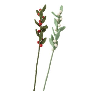 造花 フェイクグリーン フェルトフラワー ベリーリーフ クリスマス 花 インテリア雑貨 北欧風 おしゃれ かわいい ブーケ ギフト プレゼント ハンドメイド ナチュラル 長持ち KANKAN 東京かん