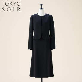 ブラックフォーマル 喪服 レディース アンサンブル オールシーズン 洗える ウォッシャブル 前開き ノーカラー 定番ミセス 冠婚葬祭 葬式 告別式 喪主 親族 卒業式 東京ソワール 9号 11号 13号 15号 M/L 40代 50代 60代 7403901-00