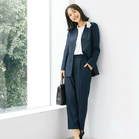 セレモニースーツ ママスーツ フォーマル 東京ソワール レディース 女性 パンツスーツ ジャケット パンツ ブラウス 3点セット 入学式 卒業式 七五三 授業参観 結婚式 ブライダル ゲスト パーティ 式典 洗える ウォッシャブル おしゃれ シンプル ネイビー 紺 7808338-73