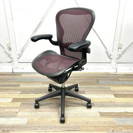 【送料無料!!】Herman Miller ハーマンミラー アーロンチェア フル装備 ランバーサポート Bサイズ レッド AE123AWB