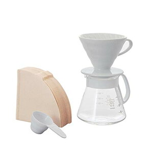 HARIO(�n���I) V60�Z���~�b�N�h���b�p�[02�Z�b�g 1-4�t�p �z���C�g ���{�� XVDD-3012W �@��������