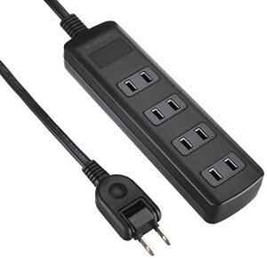 エレコム 電源タップ 雷ガード スイングプラグ 4個口 2.5m ブラック T-K1A-2425BK  送料無料