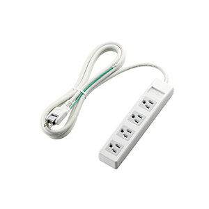 エレコム(ELECOM) 電源タップ 3ピン 4個口 2.5m ホワイト T-T1A-3425WH  送料無料