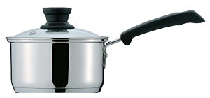 パール金属 クラッセ 3層底 ガラス蓋 付 片手鍋 14cm 内面ふっ素加工 IH対応 HB-3413  送料無料