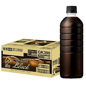 Fire(ファイア) キリン ワンデイ ラベルレス ブラック コーヒー 600ml 24本 ペットボトル  送料無料