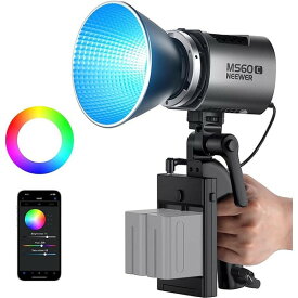 Neewer NW-MS60C/1Y RGB LEDビデオライト 照明撮影ライト ハンドスポットライト（※バッテリーとDタップケーブルは含まれていません）