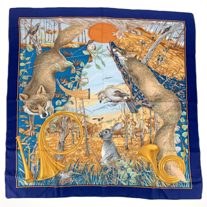 楽天市場】美品 HERMES エルメス カレ90 CHASSE au BOIS 森の狩猟 