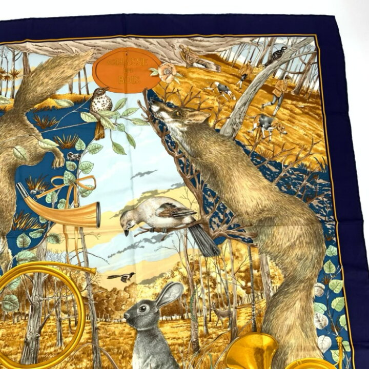 楽天市場】美品 HERMES エルメス カレ90 CHASSE au BOIS 森の狩猟 