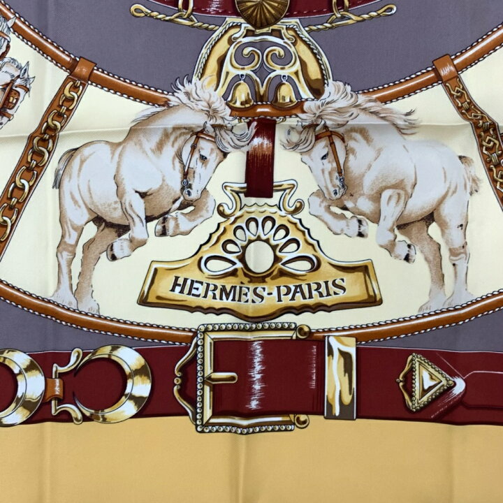 楽天市場】未使用級 HERMES エルメス シルク100% スカーフ カレ90 