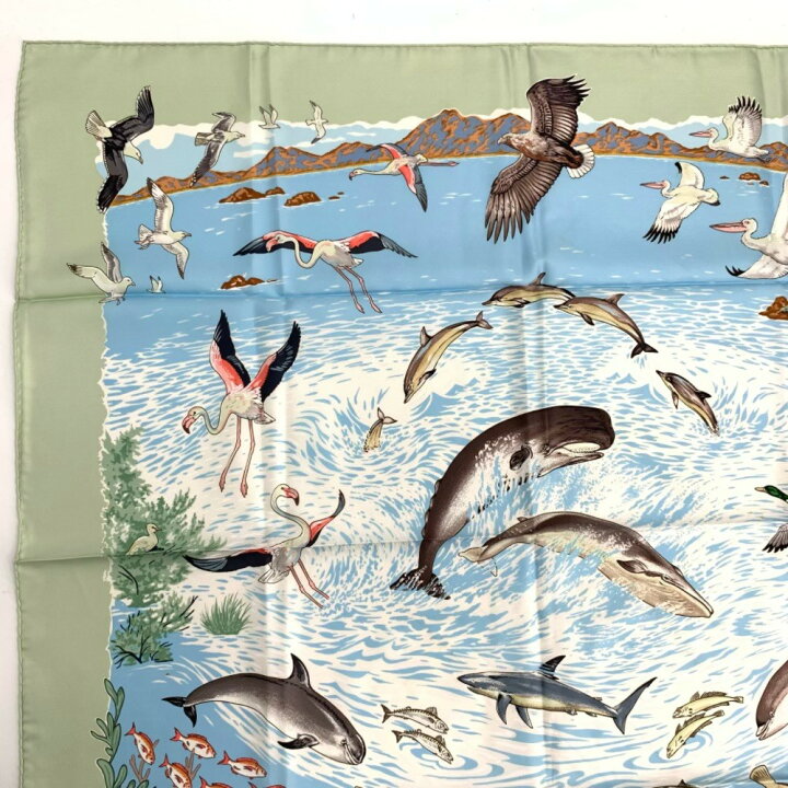 希少】HERMES/エルメス カレ90 シルクスカーフ 地中海の貴重な生命