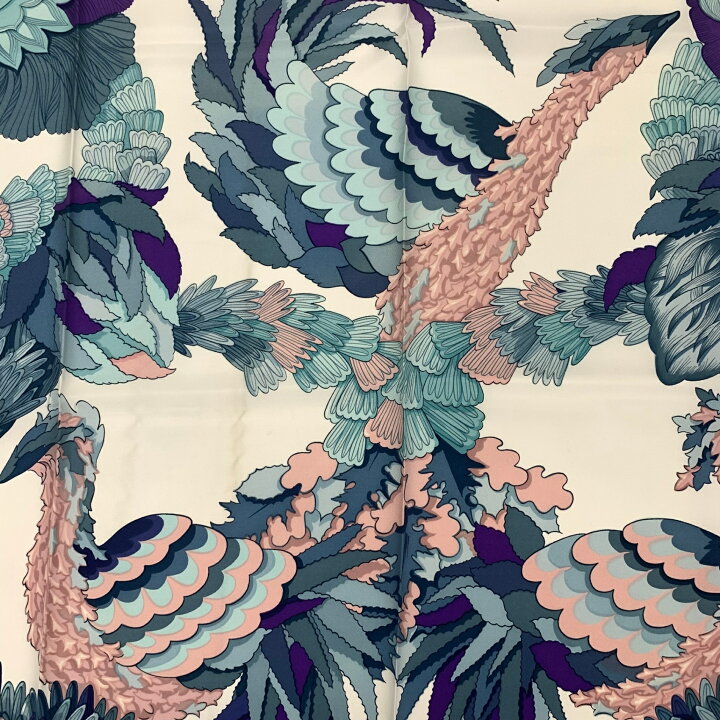 楽天市場】美品 HERMES エルメス カレ90 Tahiti タヒチ ピンク シルク 