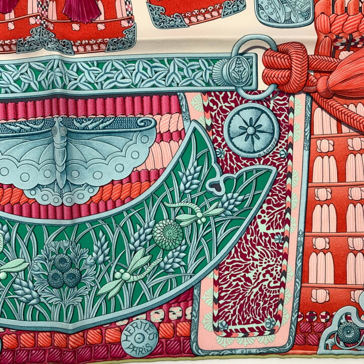 楽天市場】極美品 HERMES エルメス 希少 カレ90 PARURES DE SAMOURAIS  