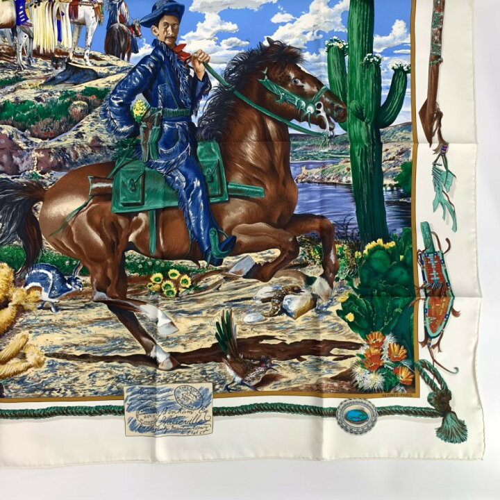 楽天市場】極美品 レア物 希少 HERMES エルメス カレ90 THE PONY  