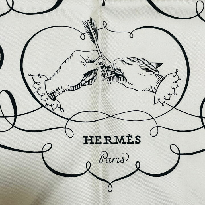 楽天市場】極美品 HERMES エルメス カレ90 LART DECRIRE 書の芸術 
