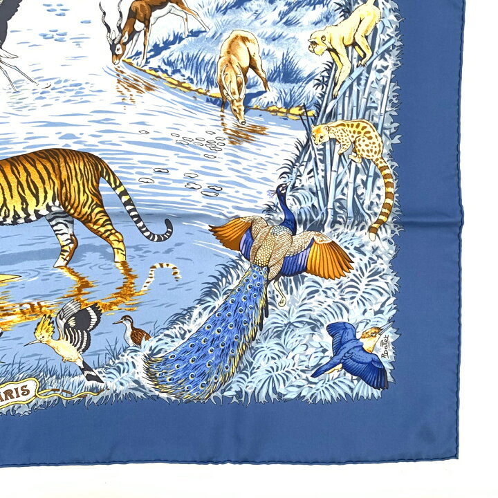 楽天市場】極美品 HERMES エルメス カレ90 LA TREVE DE L EAU 水の休戦 