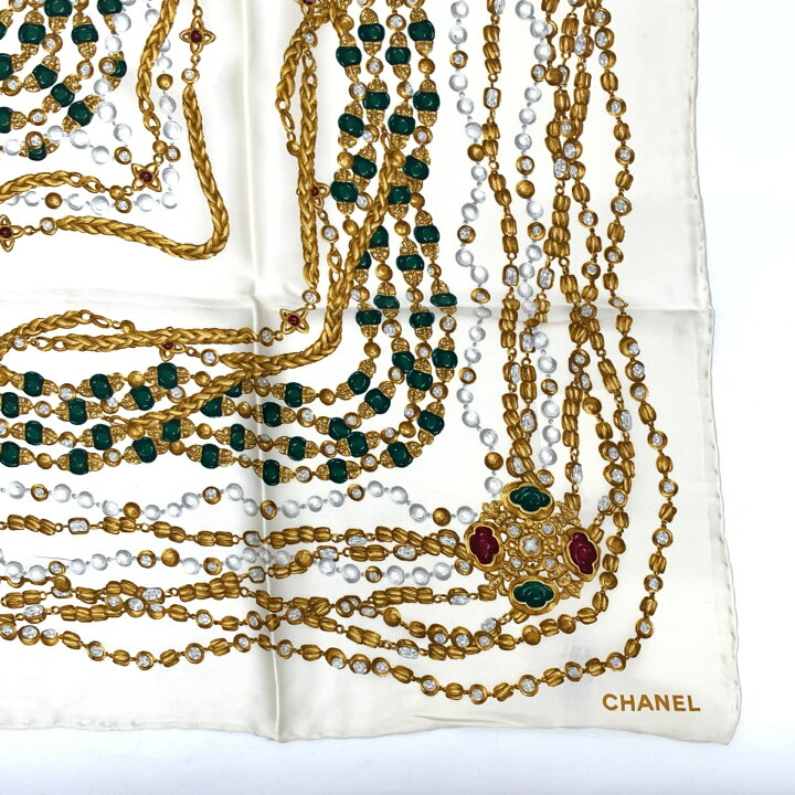 楽天市場】極美品 CHANEL シャネル シルクスカーフ 大判 グリポア 