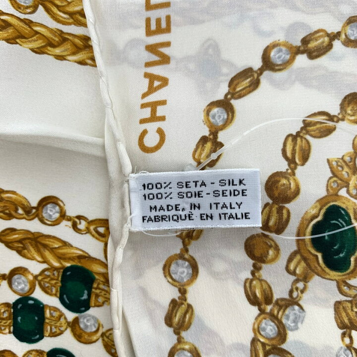 楽天市場】極美品 CHANEL シャネル シルクスカーフ 大判 グリポア 