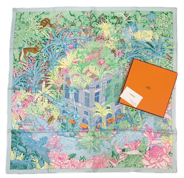 楽天市場】未使用級 HERMES エルメス カレ90 Faubourg Tropical 