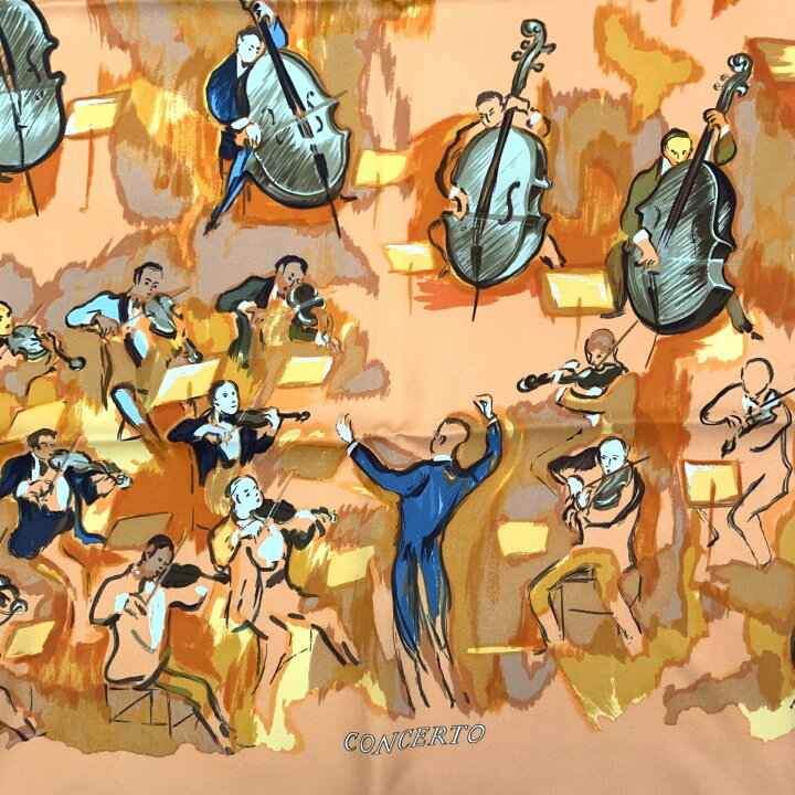楽天市場】極美品 HERMES エルメス カレ90 CONCERTO コンチェルト 