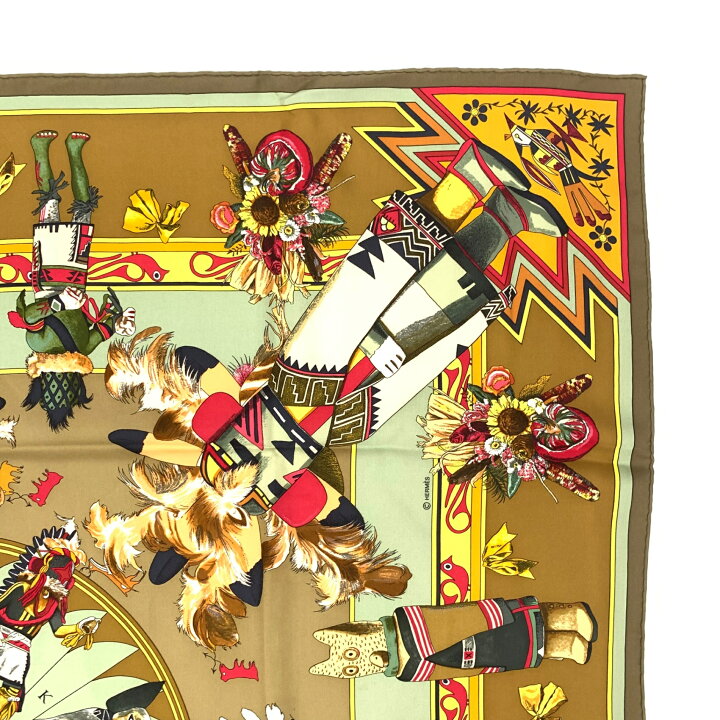 楽天市場】未使用品 HERMES エルメス カレ90 Kachinas カチナ 民族 