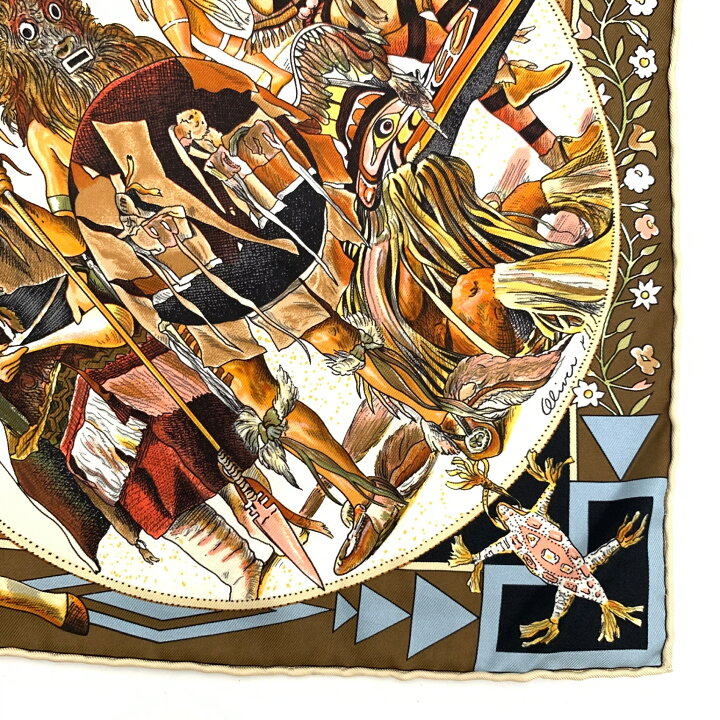 楽天市場】極美品 HERMES エルメス カレ90 LES MYTHOLOGIES DES HOMMES 